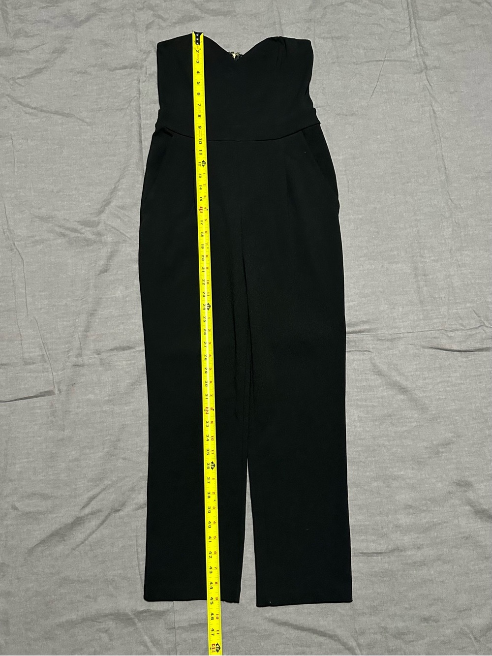 Express Strapless Black Sweetheart Jumpsuit - Picture 3 of 7
